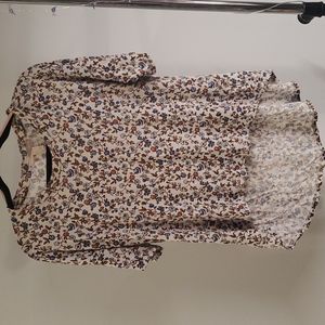 Forever 21 Contemporary Floral High Low Stretchy Shirt Size Small